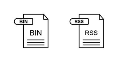 BIN and RSS Icon vector