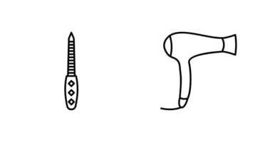 Nail File and Hair Dryer Icon vector