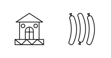 House and Hot Sausage Icon vector