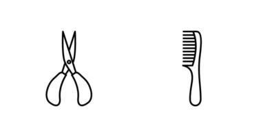 Scissor and Comb Icon vector