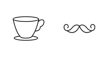 Tea Cup and Moustache Icon vector