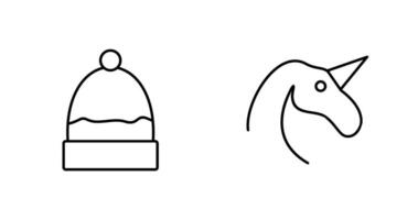 Warm Cap and Unicorn Icon vector