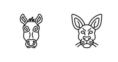 Donkey and Kangaroo Icon vector