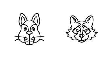 Squirrel and Raccoon Icon vector