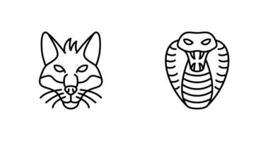 Fox and Snake Icon vector