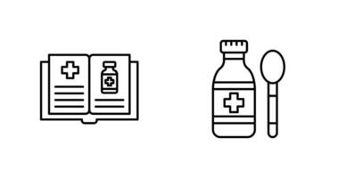 Medical Book and Syrup Icon vector