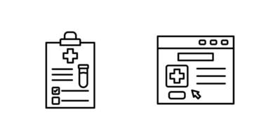 Medical Report and Browser Icon vector