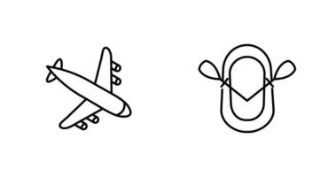 Landing Airplane and Dinghy Icon vector