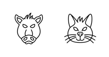 Pig and Cat Icon vector