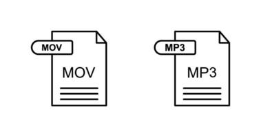MOV and MP3 Icon vector