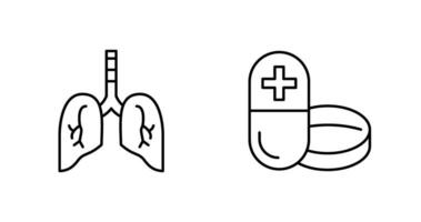 Lung and Medicine Icon vector