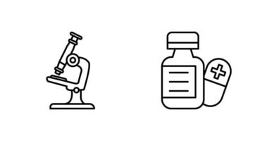 Microscope and Pill Icon vector