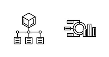 Pie Chart and distribution Icon vector