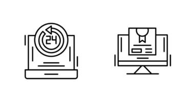 24h Support and New Lable Icon vector