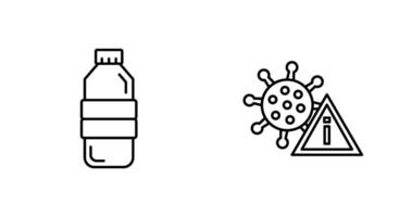 coronavirus y botella icono vector