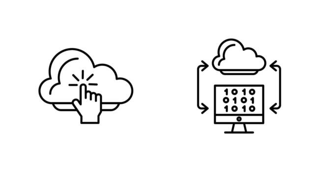 Cloud Computing and Cloud Coding Icon vector