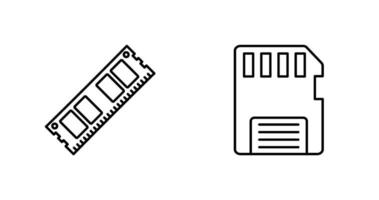 Ram and Memory Card Icon vector