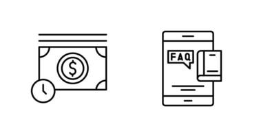 Time is Mony and Faq Icon vector