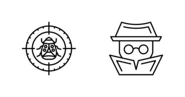 Bug Target and Hacker Icon vector