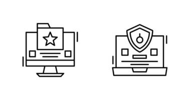 Favourite Folder and Protection Icon vector