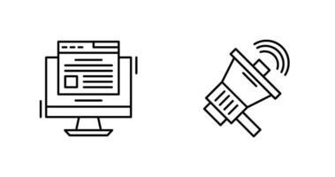 Blog y megáfono icono vector