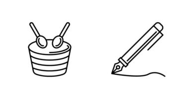 Drum and Pen Icon vector