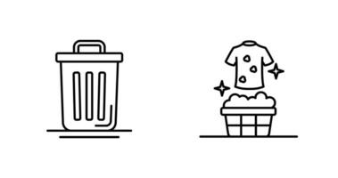 Trash Can and Laundary Icon vector