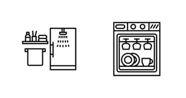 Shower and Dishwasher Icon vector