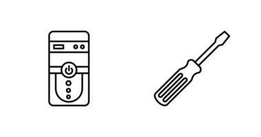 Cpu and Screw driver Icon vector