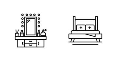 vendaje mesa y cama icono vector