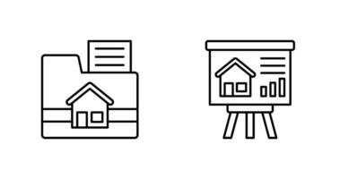 Folder and Presentation Icon vector