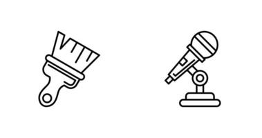 Paint Brush and Microphone Icon vector