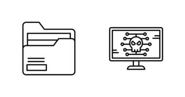Folder and Malware Icon vector