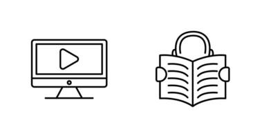 Video Lesson and Reading Icon vector