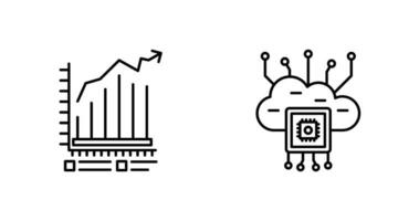 Bar Chart and Cloud Computing Icon vector