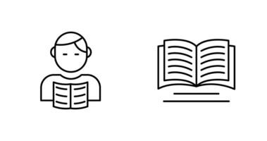 estudiante y libro icono vector