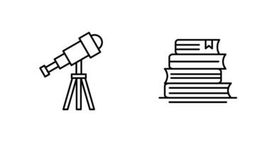 Telescope and BooksSnack and Money Icon vector