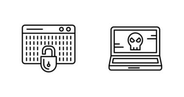 Hacking and Laptop Icon vector