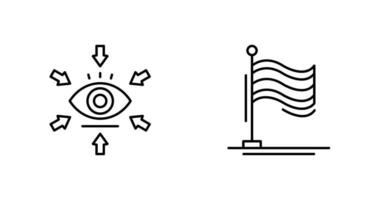 visualización y bandera icono vector