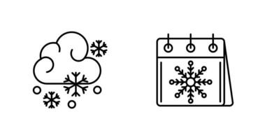 Snowy and Calender Icon vector