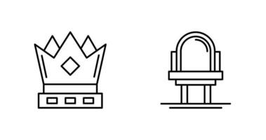 Crown and Mirror Icon vector