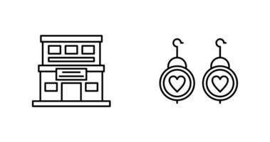 Hotel and Earring Icon vector