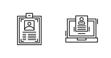 usuario y carné de identidad tarjeta icono vector