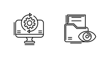 sincronización y datos visualización icono vector