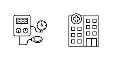 Arterial Pressure and Hospital Icon vector