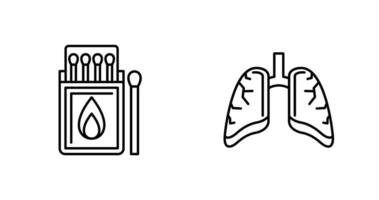 Match Box and Lungs Icon vector