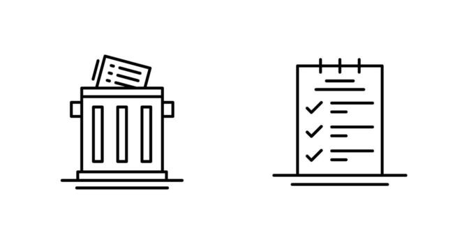 Trash List and Booking CheckList Icon vector