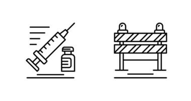 Syringe and Road Blockade Icon vector