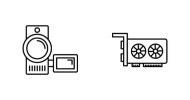 Video Recorder and Graphic Card Icon vector