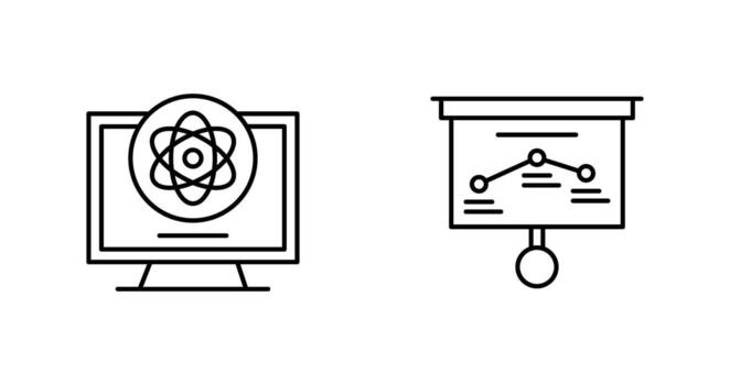 átomo y estrategia icono vector